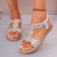 thumbnail image 4 of Gspmoly Sandales pour Femmes, Mode Femmes Décontractées Bout Rond Sandales Confort Plage Sandales Décontractées Chaussures Sandales pour Femmes Argent 41, 4 of 9