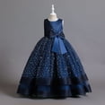 thumbnail image 2 of Robes Filles Robes Enfants Formelles pour Filles Robe Fille Bleu Foncé Robe d'Anniversaire Filles Robes Fille Taille Mode Filles, 2 of 5