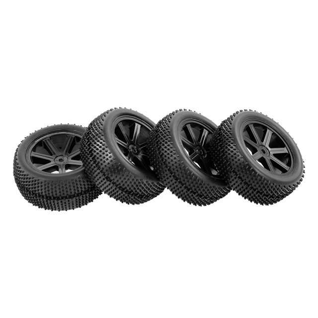 4pcs Front and Rear Tire with Wheel Rim for 110 HSP HPI Tamiya Carson Redcat ZD Racing Off-Road Car