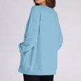 thumbnail image 3 of Penkiiy Chandail en Molleton pour Femmes Col Rond Chandail Tops Chandails en Molleton Surdimensionnés avec Poches Tenues Automne 2024 L Bleu, 3 of 6