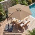 thumbnail image 3 of Costway Parasol Déporté de Patio 10 Pi avec Rotation à 360°, Évent, Base en Croix Incluse Beige, 3 of 9