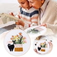 thumbnail image 2 of Needle and Thread Cat Hand Embroidery Kit for Beginners with Floral Modern Botanical Patterns Complete Stitching Art Set Easy Great Ideal Bundle, 2 of 7
