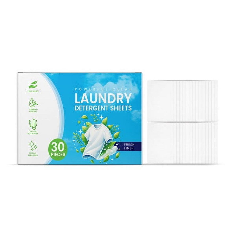 Estbridge Laundry Detergent Sheets - Travel Size - Fragrance Free 30 Strips (30 Loads) - Concentrated Liquidless Laundry Soap - No Mess - Space-Saving - for Travel  Apartments  Dorms