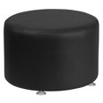 thumbnail image 1 of HERCULES Alon Series Black Leather 24'' Round Ottoman, 1 of 2