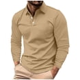 thumbnail image 2 of BLCHUNen Long Sleeve Shirts for Men Pullover Turndown Collar Button Casual Lightweight Workout Active Sports Fall Tops, 2 of 6