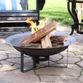 thumbnail image 2 of Sunnydaze Foyer Extérieur de Camping Ou de Jardin en Fonte avec Finition Résistante à la Chaleur Bol Rond Moderne avec Support - 23 Pouces - Bronze, 2 of 5