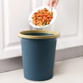 thumbnail image 4 of Small Trash Can with Lid | Press Top Wastebasket for Bathroom, Kitchen, or Office | Plastic Garbage Bin with Bag Holder | Compact Step-On Trash Can for Small Spaces, Dorm, or RV, 4 of 9