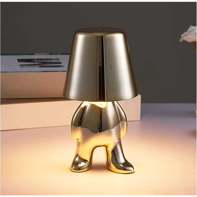 Thinker Little Golden Man Table Lamp, Thinker Lamp, Little Golden Man Night Light Thinkers Lamp