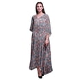 thumbnail image 1 of Bimba Robe Longue Caftan Maxi à Fleurs, Sortie de Plage, Maillot de Bain, Couvre-Maillot, Kaftan pour Femmes-P-L, 1 of 5