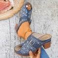 thumbnail image 2 of Wdhugt Floral Embroidered High Heel Slippers For Women Metal Buckle Half-Covered Toe Spring Summer Style Us Size 6 Heel Height 2.87 Inches Pu Material, 2 of 9