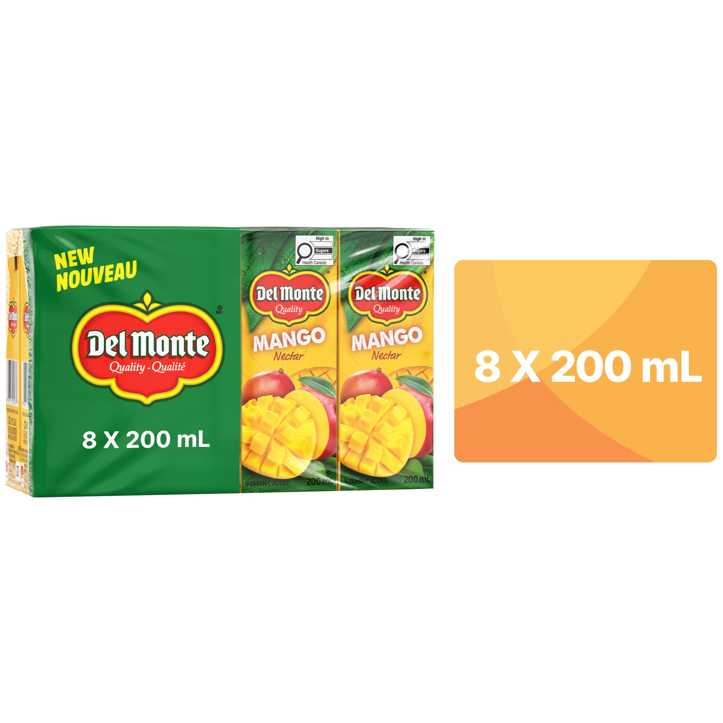 Del Monte Mango Nectar Juice Boxes 8 x 200 ml
