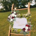 thumbnail image 4 of 2Pcs Artificial Flower Swag Wedding Arch Wreath for Ceremony Wall Farmhouse Red White, 4 of 8