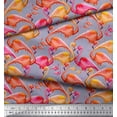 thumbnail image 2 of Soimoi Velvet Fabric Flamingo Bird Print Fabric by The Yard 58 Inch Wide, 2 of 3