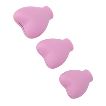 Housse de Pinceau de Maquillage, Housse de Pinceau en Forme de Cœur 3 Pcs Silicone Portable pour Maison Voyage Rose