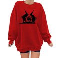 thumbnail image 1 of 2023 Chandail à Capuchon Surdimensionné pour Femmes Mode Halloween Imprimé Blouse Ample à Manches Longues Col Rond Chandail Décontracté Hauts Chandail en Molleton Costumes Halloween/noël 50 % de Rabais Liquidation, 1 of 4