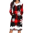 thumbnail image 1 of TIMIFIS Robe Chandail à Capuche pour Femme, Imprimé de Noël, Ample, Manches Longues, Haut Chandail à Capuche, Robe à Capuche avec Poches, 1 of 6