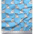 thumbnail image 1 of Soimoi Rayon Crepe Fabric Pug Dog Print Sewing Fabric Yard 46 Inch Wide, 1 of 3