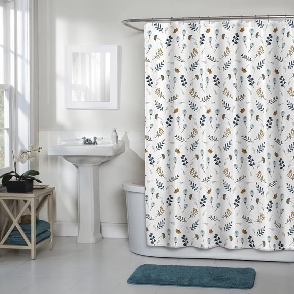 Mainstays Light Weight Decorative Fabric Shower Curtain, Assorted Designs