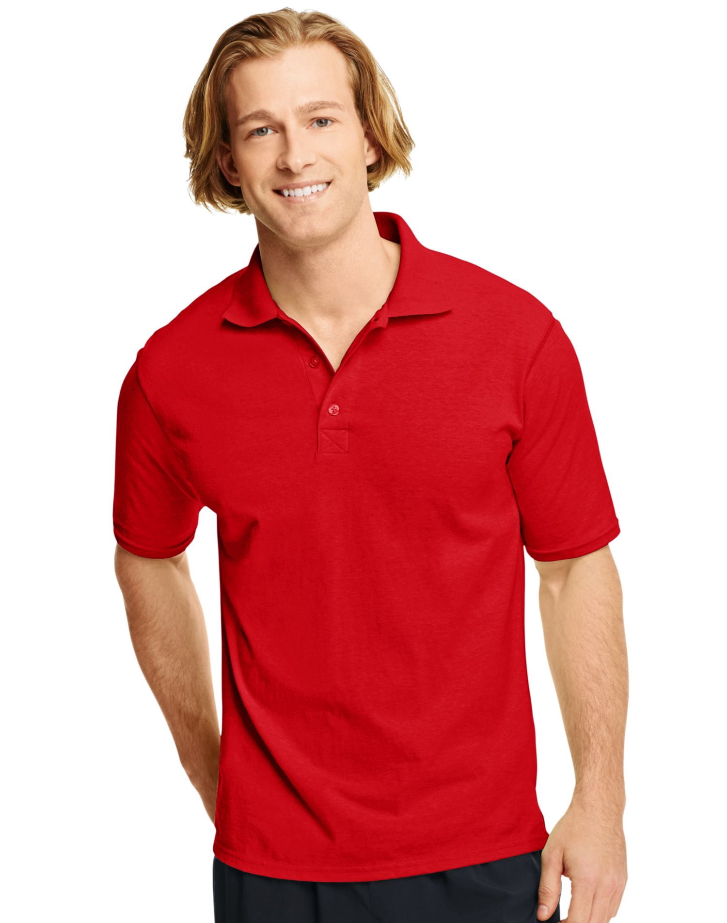 Hanes Polo FreshIQ X-Temp pour Hommes, G, Rouge Foncé