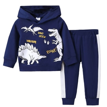 Kogui Toddler Hoodie and Jogger Set Boys Toddler Baby Boy Clothes, Long Sleeve Hoodies Top+Denim Pants 2pcs Fall Winter Outfit Sets 18 24 Months (Blue,18-24 Months)