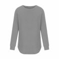 thumbnail image 4 of KIHOUT Hauts pour Femmes de Printemps et d'Hiver Mode Chandail à Enfiler Col Rond Manches Longues Chemisiers Unis Chandails Sans Capuche, 4 of 6