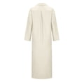 thumbnail image 4 of cfhntfmh Robes Maxi pour Femmes Décontractées d'Automne à Col, Manches Longues, Chemises Boutonnées, Robe Douce en Coton et Lin, 4 of 5