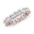 thumbnail image 1 of 2.00 Carat Excellent Asscher Cut Real Diamond Latest Design Engagement Eternity Band for Ladies Solid 14K Rose Gold Size 7.5, 1 of 7
