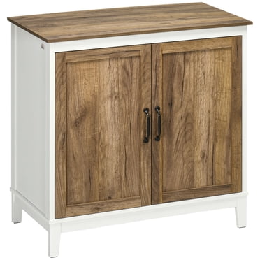 HOMCOM Storage Cabinet, Sideboard with Double Doors Dark Oak