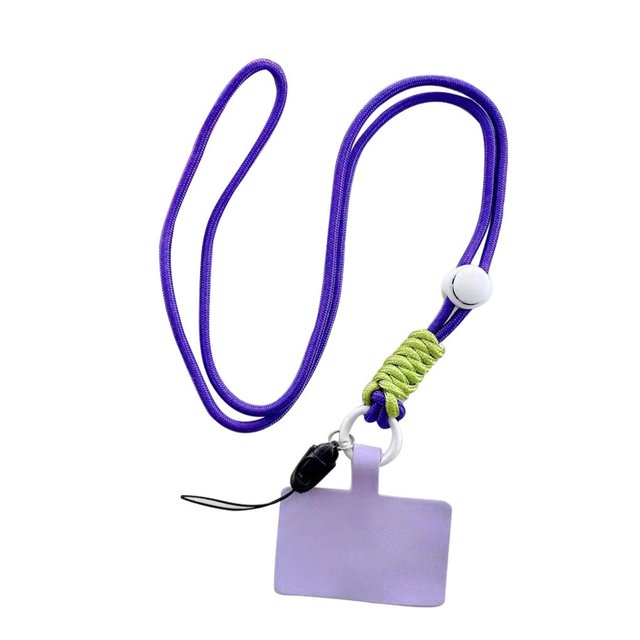 ziyahi Universal Mobile Phone Lanyard Adjustable Detachable Neck Hanging Rope Microfiber Reusable Anti-lost Strap for Climbing Purple Long