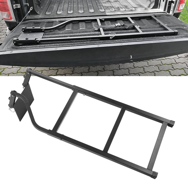 Tailgate Ladder, Step Ladder Space Saving Adjustable Simple Installation Black for Pickup