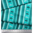 thumbnail image 3 of Soimoi Cotton Voile Fabric Geometric & Striped Floral Block Decor Fabric Printed Yard 56 Inch Wide, 3 of 3
