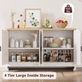thumbnail image 1 of GloryStar Buffet Cabinet,Rattan Accent Storage Cabinet with 4 Doors and Shelf Entryway Home Decor, 1 of 8