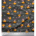 thumbnail image 1 of Soimoi Grey Cotton Jersey Fabric Cheese Slice & Rats Kids Printed Fabric 1 Yard 58 Inch Wide, 1 of 3