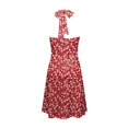 thumbnail image 4 of Women Summer Sleeveless Neck Women Long Dress Spring Boho Floral with Lady Summer Dress Pocket Elastic Waist Ruffle Sundresses for Women Casual Summer Midi Length Mini Dresses, 4 of 5