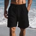 thumbnail image 1 of EOYWHK Men's Linen Shorts Elastic Waist Lounge Shorts Casual Solid Color Sleep Shorts with Drawstring Pockets, 1 of 6