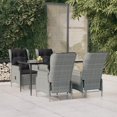 thumbnail image 1 of vidaXL 5 Piece Garden Dining Set Light Grey Poly Rattan, 1 of 5