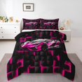 thumbnail image 2 of Erosebridal Cool Sports Car Bedding Twin Comforter Set, Race Car Down Comforter, Square Geometry Decor, Reversible 2 Pieces, 2 of 7