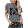 thumbnail image 2 of 2021 Femmes Concise Mode Lettre Imprimé Cou Manches Courtes Tops T-shirt pour les Femmes, 2 of 5
