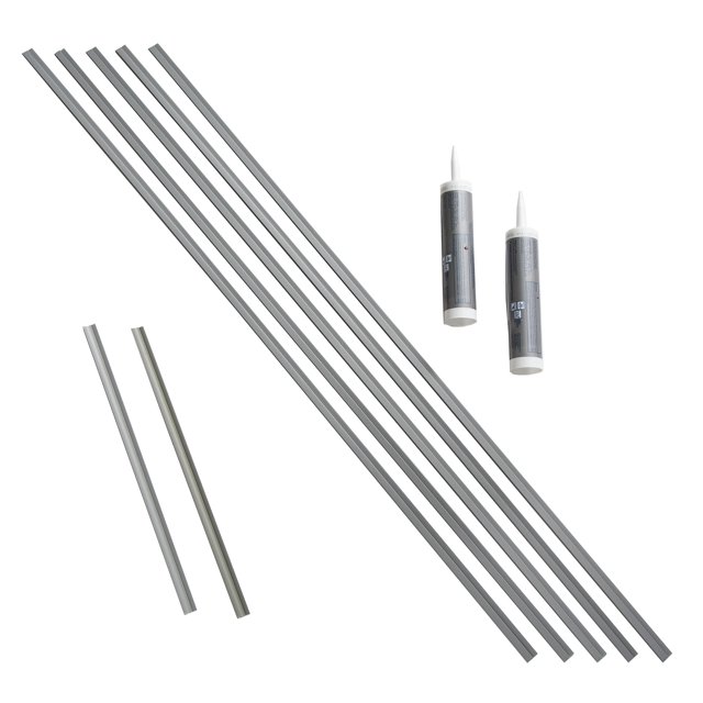 Fasade Backsplash Accessory Kit, Argent Silver, Durable PVC construction