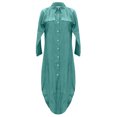 thumbnail image 4 of CEHVOM Robe d'Été pour Femme, Couleur Unie, Décontractée, à Manches Longues, Col Rabattu, Robe Maxi Décontractée de Plage, Solde, 4 of 4