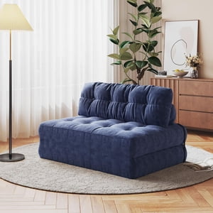AKDSteel Folding Sofa Bed, Convertible Futon Sleeper Chair with Pillow and Foldable Mattress, Portable Floor Couch for Living Room