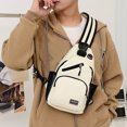 thumbnail image 5 of EGNMCR Zipper Lock Changeable Shoulder/Double Shoulder Strap Bag Messenger Backpack With Headphone Hole With 2 Side Mesh Pockets Strap Backpack Hiking Backp chest pack, 5 of 5