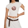 thumbnail image 1 of Gupgi Hauts Courts pour Femmes à Manches Courtes, Col Ras du Cou, Imprimé de Fruits, T-Shirts pour Bébé, T-Shirts pour Adolescentes, Été, Tendance, Coupe Ajustée, 1 of 6