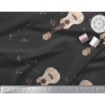 thumbnail image 3 of Soimoi Rayon Crepe Fabric Notes & Guitar Musical Instrument Print Sewing Fabric Yard 46 Inch Wide, 3 of 5