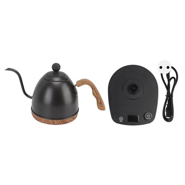 EIGTHTAIL Smart Temp Control Electric Gooseneck Kettle with LCD Display 304 Stainless Steel Perfect for Coffee 600ml Capacity 220V EU Plug