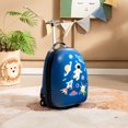 thumbnail image 2 of Gymax Valise Cabine pour Enfants 16 Pieds' avec Roues avec Poignée en Aluminium à 2 Niveaux, Bleu, 2 of 10