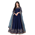 thumbnail image 1 of Custom Made Blue Wedding Reception Wear Designer Anarkali & Dupatta Free Shipping All Size, 1 of 5