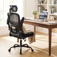 thumbnail image 3 of Costway Mesh Office Chair with Adaptive Lumbar Support Flip-up Padded Armrests Headrest, 3 of 10