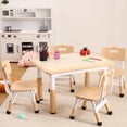 thumbnail image 2 of Kids Table and Chairs Set, Height Adjustable Desk With 4 Seats for Ages 2-10,Arts & Crafts Table,Graffiti Desktop, Non-Slip Legs, Max 300lbs, Children Multi-Activity Table for Classrooms,Daycares,Home, 2 of 9