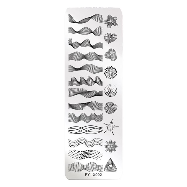 WIFKLSIIPG Printing Plate Nail Stainless Steel Printing Plate Blue Film Steel Plate Geometric Floral Series Colorful Printing Transfer Template